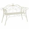 vidaXL Garden Bench 2-Seater 130 x 47 x 90 cm Steel Antique White