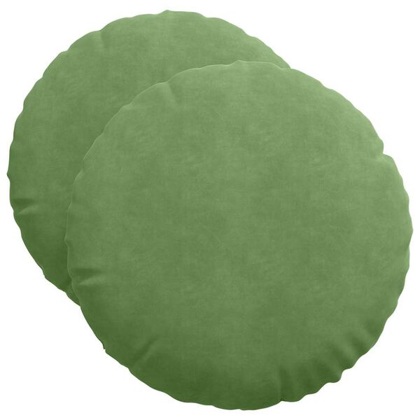 vidaXL Seat Cushions 2 pcs Light Green &Oslash; 50 x 19 cm Velvet