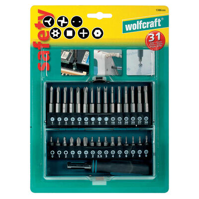 wolfcraft Combi Safety Bit Box 31 pieces 1386000