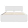 vidaXL Bed Frame with Headboard White 150 x 200 cm Engineered Wood