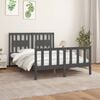 vidaXL Bed Frame without Mattress Grey Solid Wood Pine 140x200 cm