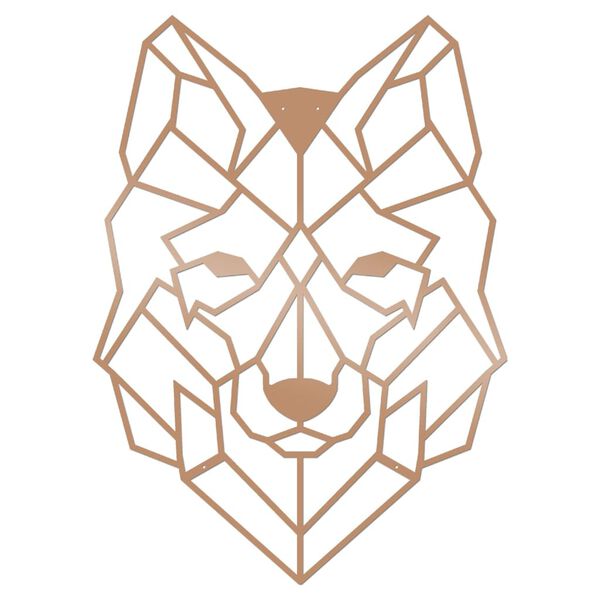Homemania Wall Decoration Wolf 41x57 cm Steel Copper