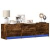 vidaXL TV Cabinet with LED Smoked Oak 140 x 34 x 40 cm Engineered Wood