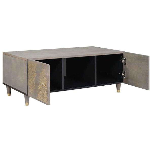 vidaXL Coffee Table Grey 100 x 54 x 40 cm Solid Mango Wood