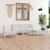vidaXL 4 Piece Garden Lounge Set White Solid Pinewood