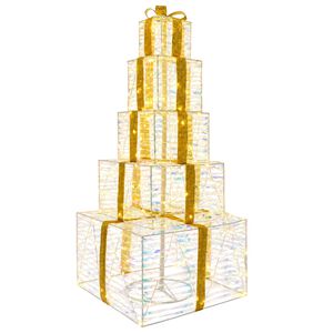 vidaXL Christmas LED Gift Box Stack 250 LEDs Warm White