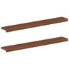 vidaXL Window Sills 2 pcs Dark Brown 110 x 20 x 2 cm Solid Oak Wood