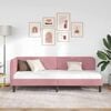 vidaXL Corner Bed Frame with Headboard Pink 80 x 200 cm Velvet