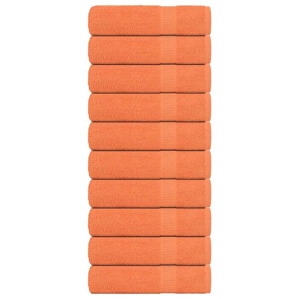 vidaXL Hand Towels 10 pcs "FROGN" Orange 50x100 cm 100% Cotton