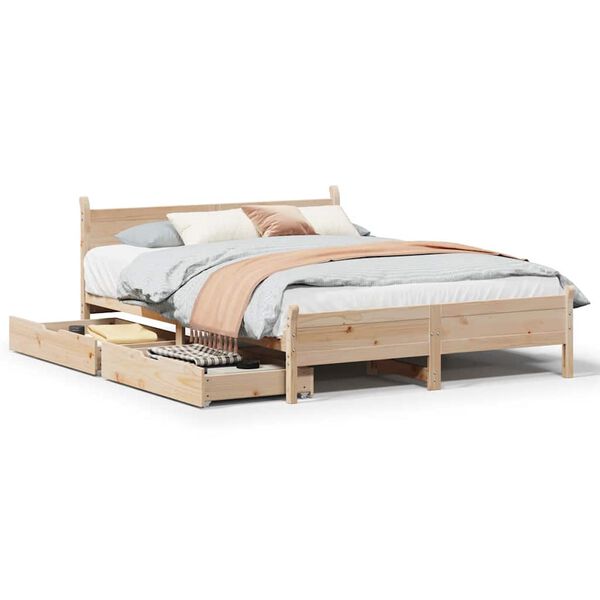 vidaXL Bed Frame without Mattress 120x190 cm Small Double Solid Wood Pine