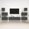 vidaXL 8 Piece TV Cabinet Set High Gloss Grey Engineered Wood
