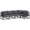 vidaXL Garden Sofa Set 5 pcs Black Aluminium