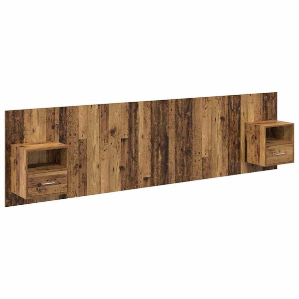 vidaXL Headboard with Cabinet 3 pcs Old Wood Engineered Wood