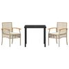 vidaXL Garden Dining Set 3 pcs Beige Poly Rattan