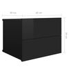 vidaXL Bedside Cabinets 2 pcs High Gloss Black 40x30x30 cm Engineered Wood