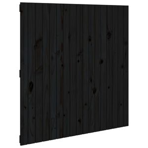 vidaXL Wall Headboard Black 108x3x110 cm Solid Wood Pine