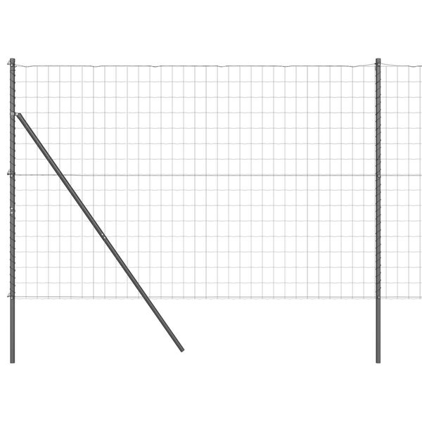 vidaXL Fence with Post Grey 1.5 x 10 m Steel and PVC