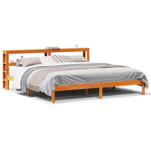 vidaXL Bed Frame with Headboard without Mattress Wax Brown 180x200 cm Super King