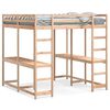 vidaXL Loft Bed with Desk and Ladder 160x200 cm Solid Wood Pine
