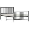 vidaXL Metal Bed Frame without Mattress with Footboard Black 100x200cm