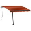 vidaXL Manual Retractable Awning with LED 300x250 cm Orange and Brown