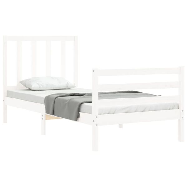 vidaXL Bed Frame without Mattress White 100x200 cm Solid Wood Pine