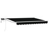vidaXL Manual Retractable Awning with LEDs Black and White 3 x 2.5 m