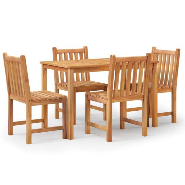 vidaXL 5 Piece Garden Dining Set Solid Wood Teak