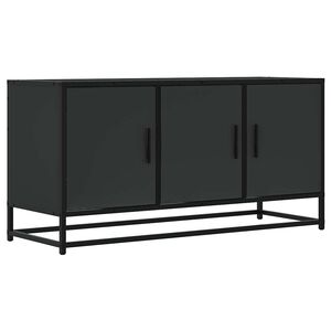 vidaXL TV Cabinet Black 100x35x50 cm Engineered Wood and Metal
