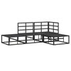 vidaXL Garden Sofa Set with Cushion 4 pcs Black Aluminium