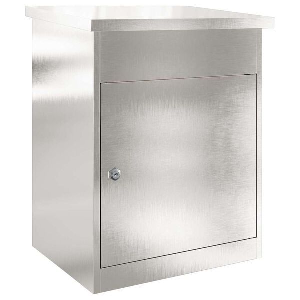 vidaXL Parcel Drop Box Black 47.5 x 38 x 59 cm Stainless Steel