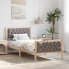 vidaXL Bed Frame with Headboard Taupe 90 x 200 cm Solid Pine Wood