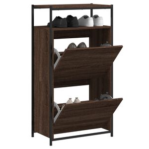 vidaXL Shoe Cabinet Brown Oak Stores multiple pairs of shoes