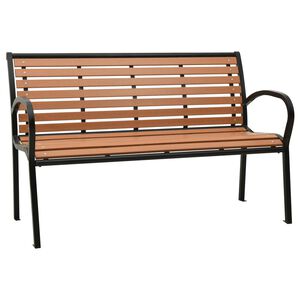 vidaXL Garden Bench Black and Brown 116 cm Steel and WPC