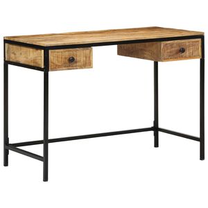 vidaXL Writing Desk Brown 105 x 50 x 75 cm Solid Mango Wood and Metal
