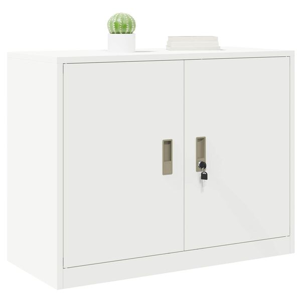 vidaXL Storage Cabinet White 90 x 40 x 70 cm Cold-Rolled Steel