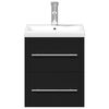 vidaXL Bathroom Sink Cabinet with Built-in Basin Black