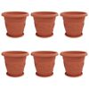 vidaXL Plant Pots 6 pcs Brick Red &Oslash; 39 x 32 cm Plastic