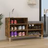 vidaXL Shoe Cabinet Smoked Oak 102x36x60 cm Engineered Wood
