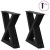 vidaXL Coffee Table Legs 2 pcs Black 40x(30-31.3) cm Steel