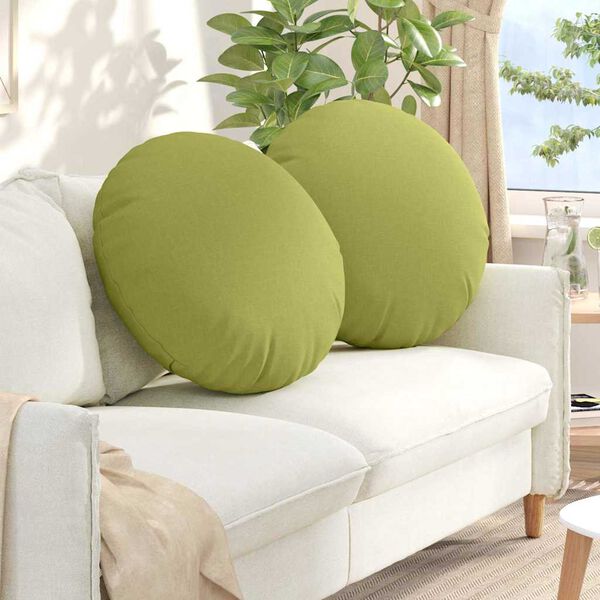 vidaXL Seat Cushions 2 pcs Light Green &Oslash;80 x 29 cm Fabric