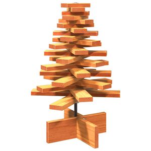vidaXL Wooden Christmas Tree for Decoration Wax Brown 60 cm Solid Wood Pine