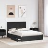vidaXL Storage Bed with Headboard Black 150 x 200 cm Engineered Wood