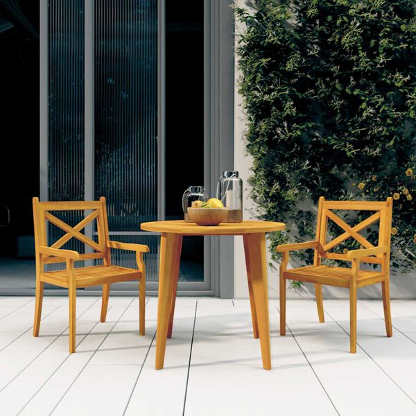 vidaXL Outdoor Dining Chairs 2 pcs Solid Wood Acacia