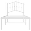 vidaXL Metal Bed Frame without Mattress with Headboard White 90x200cm