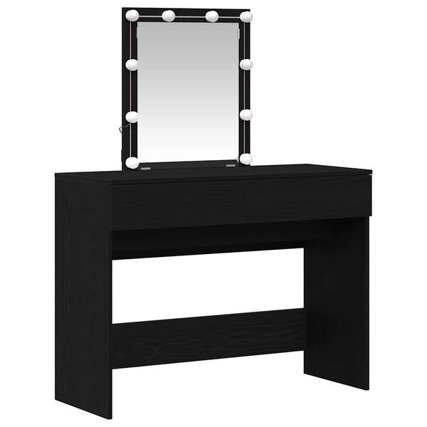 vidaXL Dressing Table Black Oak 100 x 40 x 130 cm Engineered Wood