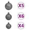 vidaXL Artificial Pre-lit Christmas Tree with Ball Set White 150 cm PVC