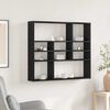 vidaXL Wall Shelf Black Oak 90x16x78 cm Engineered Wood
