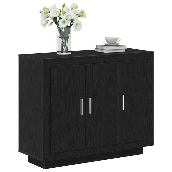 vidaXL Sideboard Black Oak 92 x 35 x 75 cm Engineered Wood