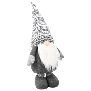 vidaXL Christmas Gnome with Extendable Legs Grey 130 cm Polyester
